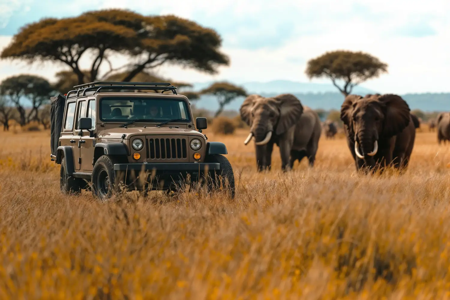 African elephants on safari